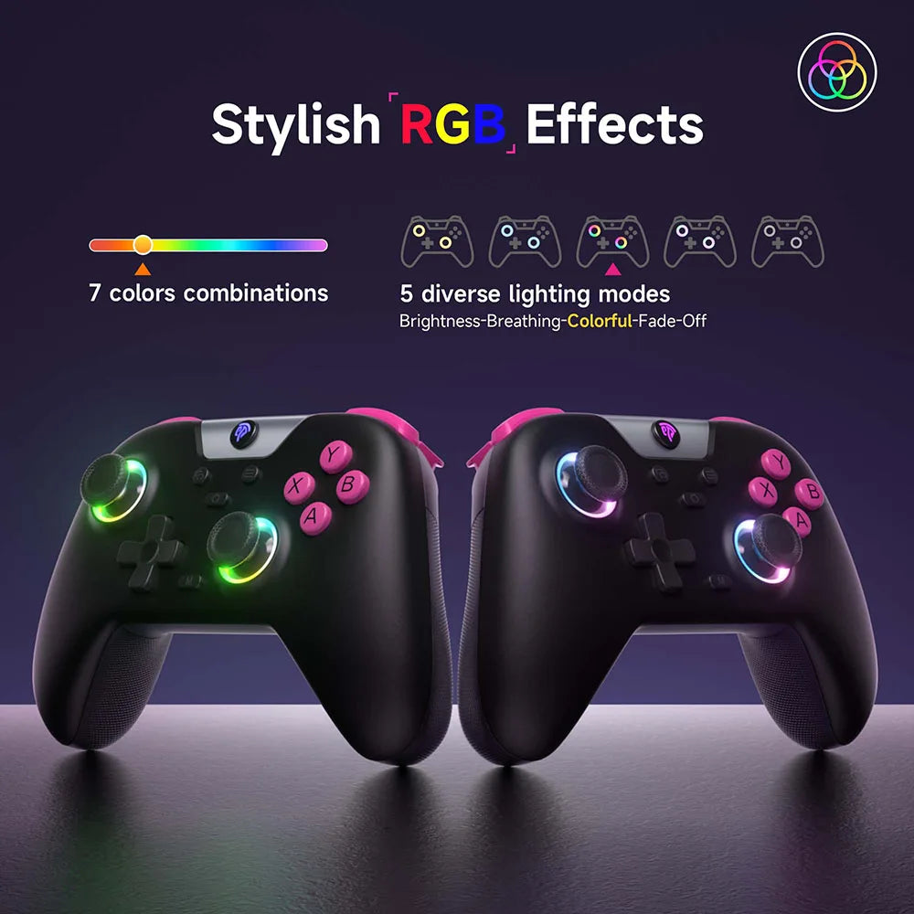 EasySMX X05 Wireless Gamepad Controller with Bluetooth, Dongle, Wired for PC/Phone/Switch/ Steam Gamer, Hall Effect