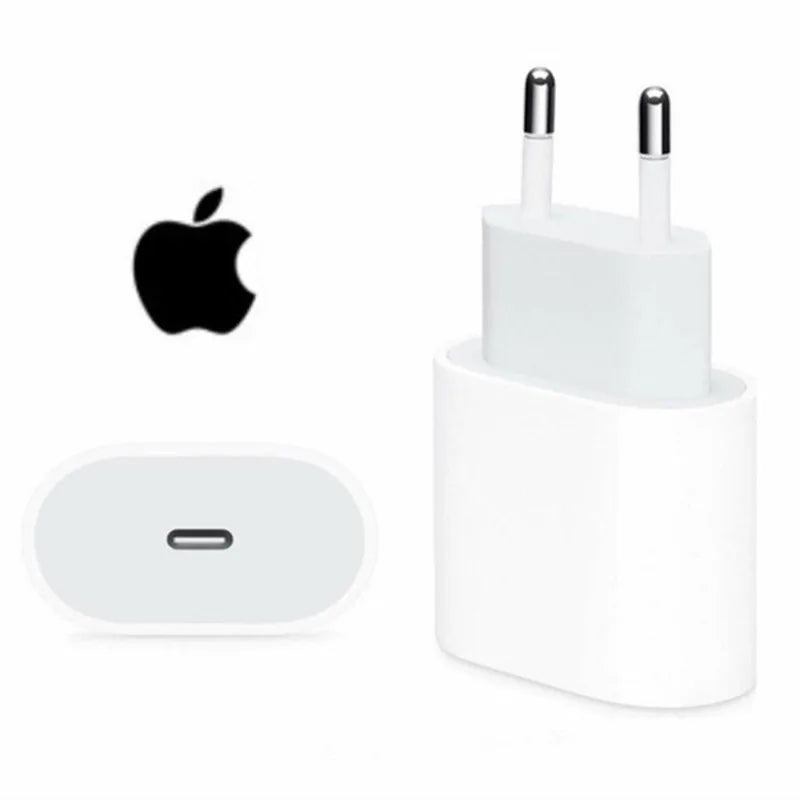 2025 Original 20W USB-C Power Adapter For iphone 16 15 14 13 mini Pro Max Type C fast charger for Apple Cable for iPhone 12 Plus
